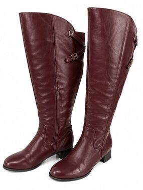 Boston Design Tall Wine Knee-High Boots 95M All Man Made Material